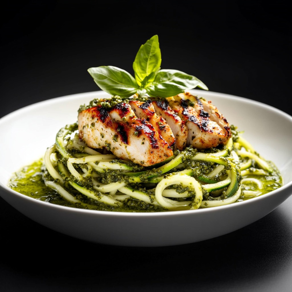 Best Zucchini Noodles with Pesto and Grilled Chicken Recipe – Easy and Flavorful