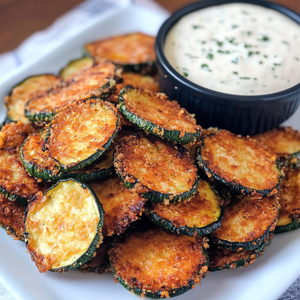 Crispy Air Fried Zucchini Keto Chips