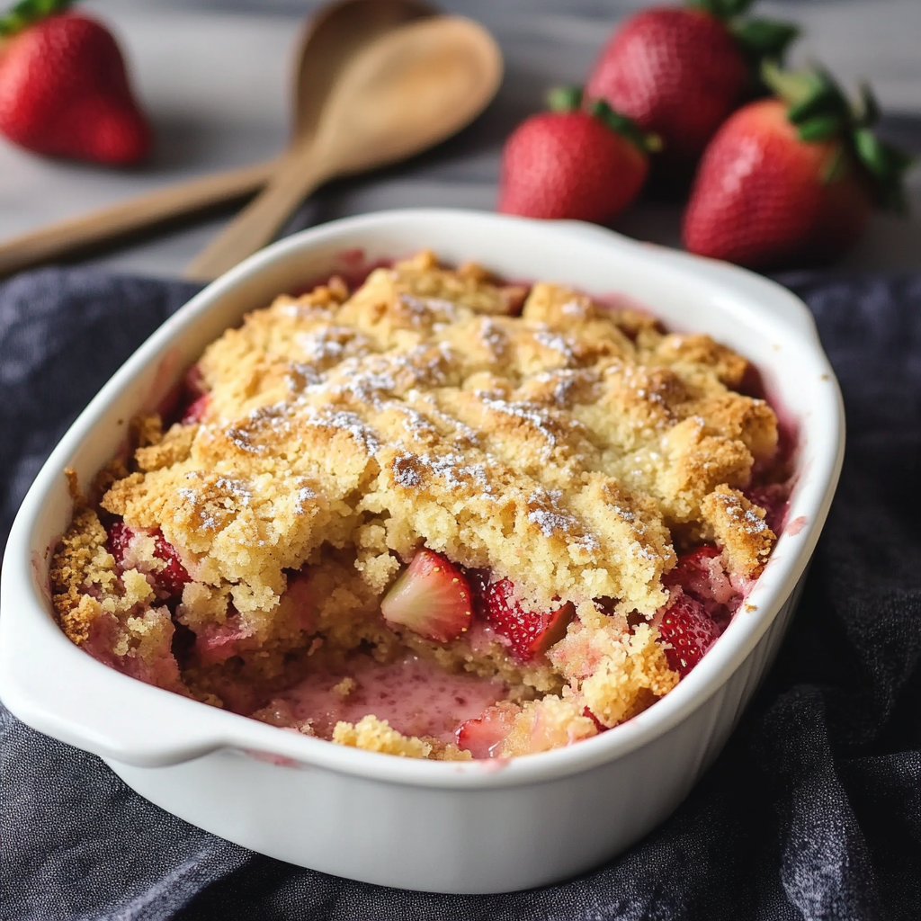 Best Keto Strawberry Rhubarb Dump Cake Recipe – Easy and Flavorful
