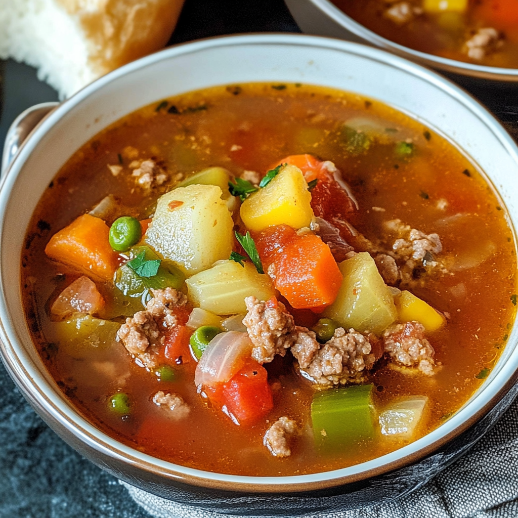 🍲 Homemade Hamburger Vegetable Soup Recipe: A Comforting Classic 🍲