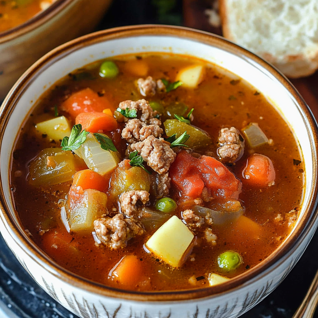 🍲 Homemade Hamburger Vegetable Soup Recipe: A Comforting Classic 🍲