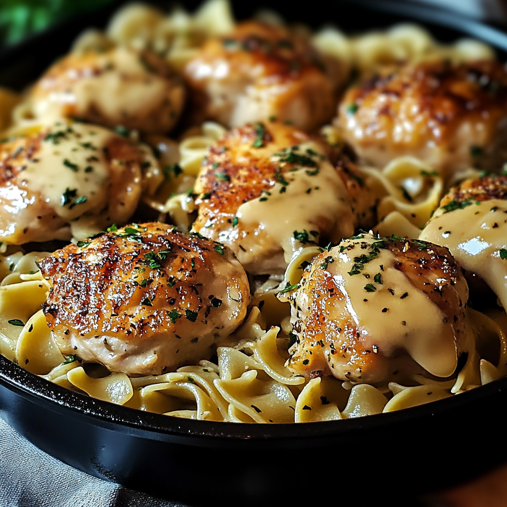 One Pan Chicken with Buttered Noodles Recipe