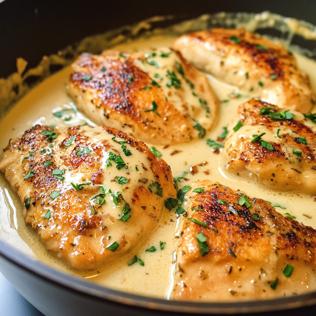 Best One Pan Creamy Garlic Chicken Recipe – Easy and Delicious
