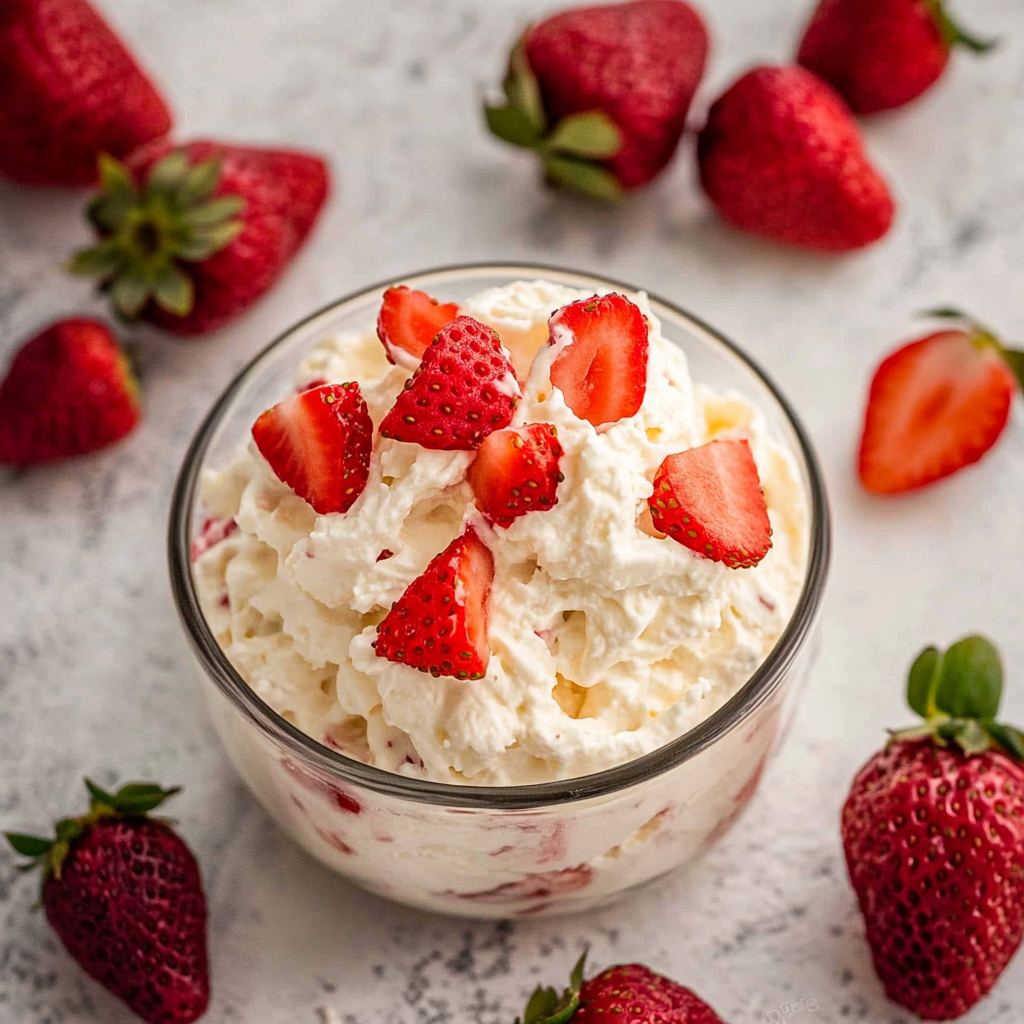 Keto Cheesecake Fluff with Strawberries