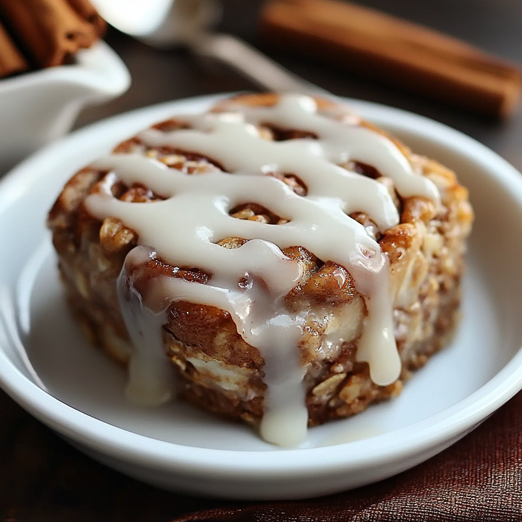 High-Protein Cinnamon Roll Baked Oatmeal