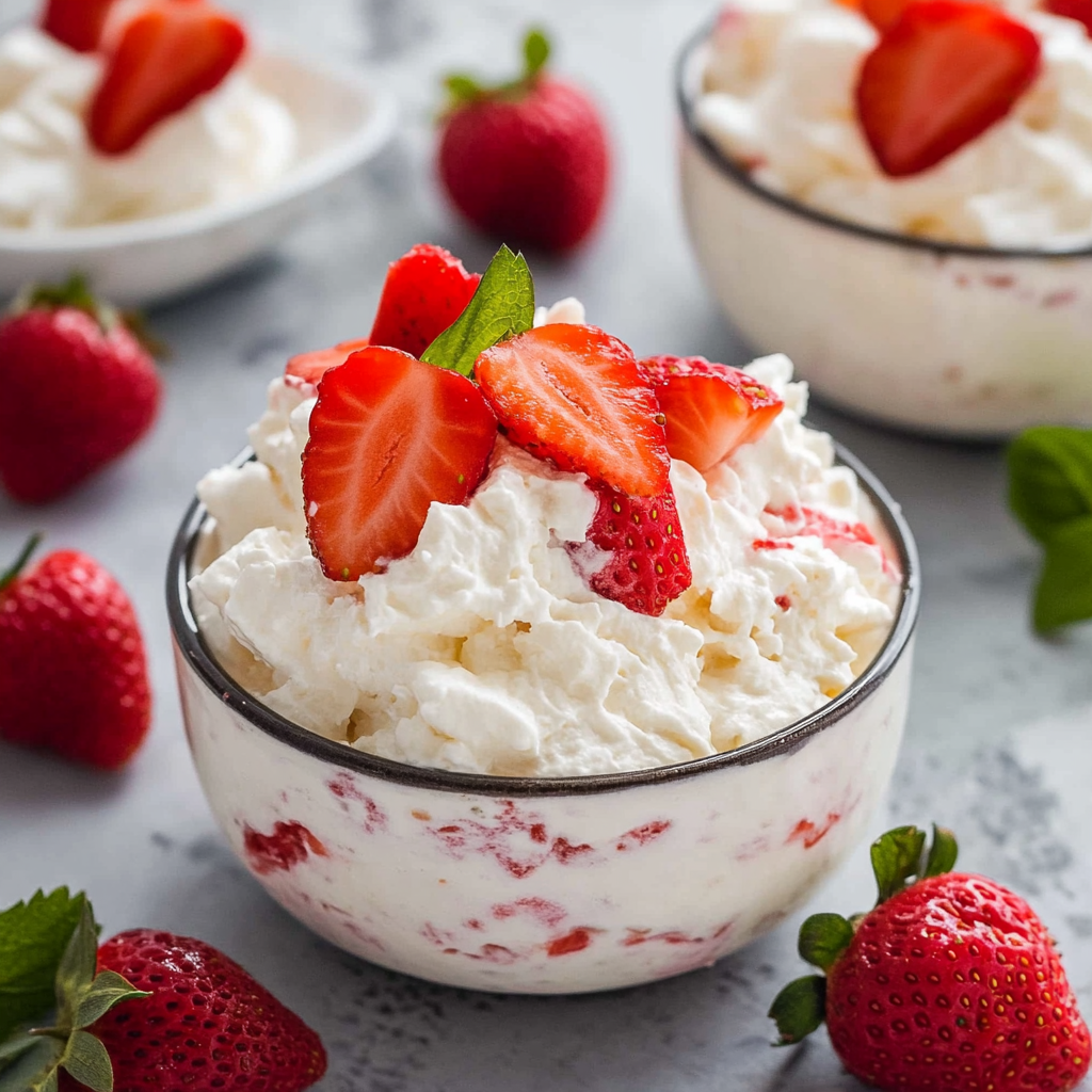 Keto Cheesecake Fluff with Strawberries