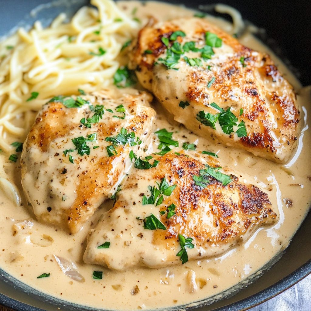 Best One Pan Creamy Garlic Chicken Recipe – Easy and Delicious
