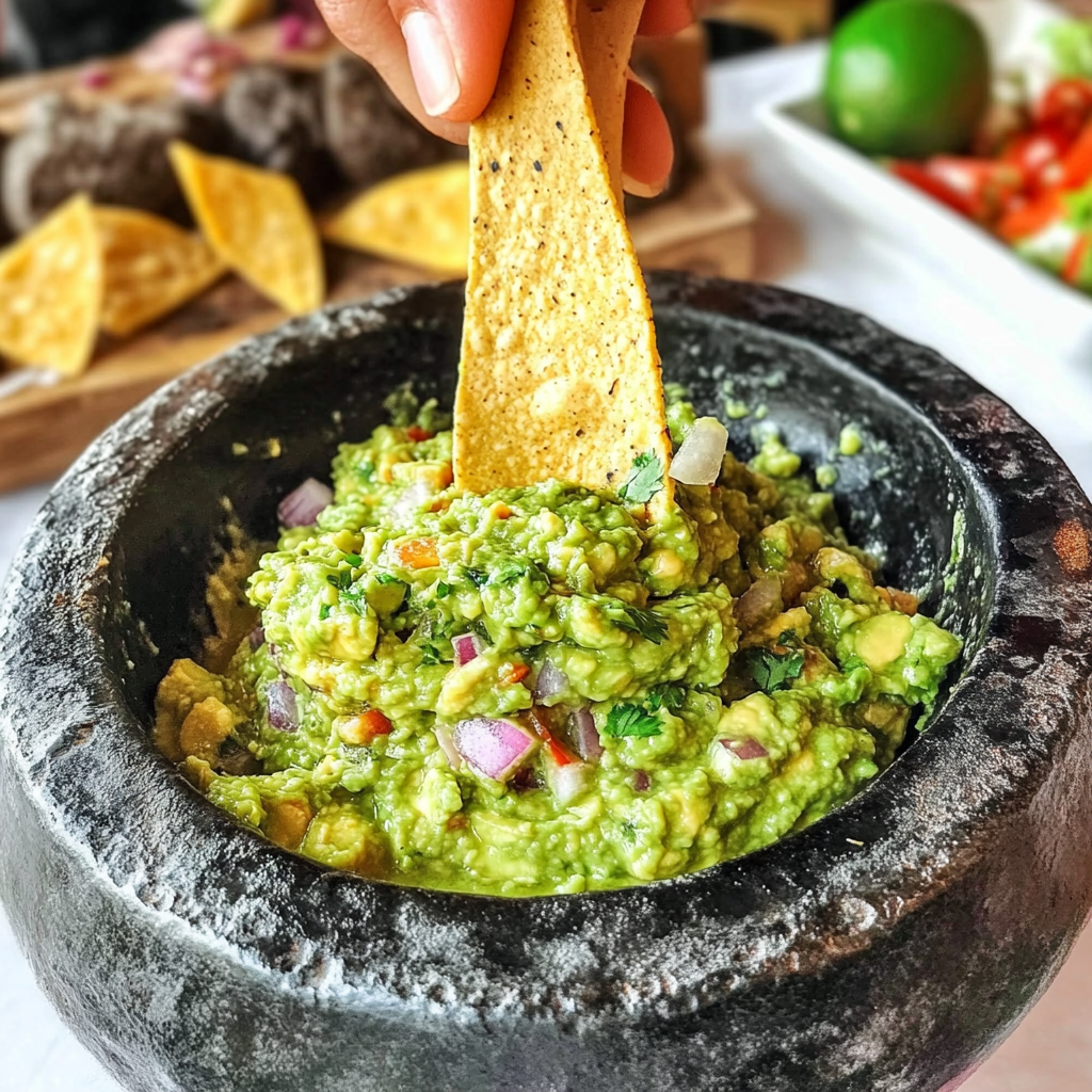 Guacamole in a Molcajete