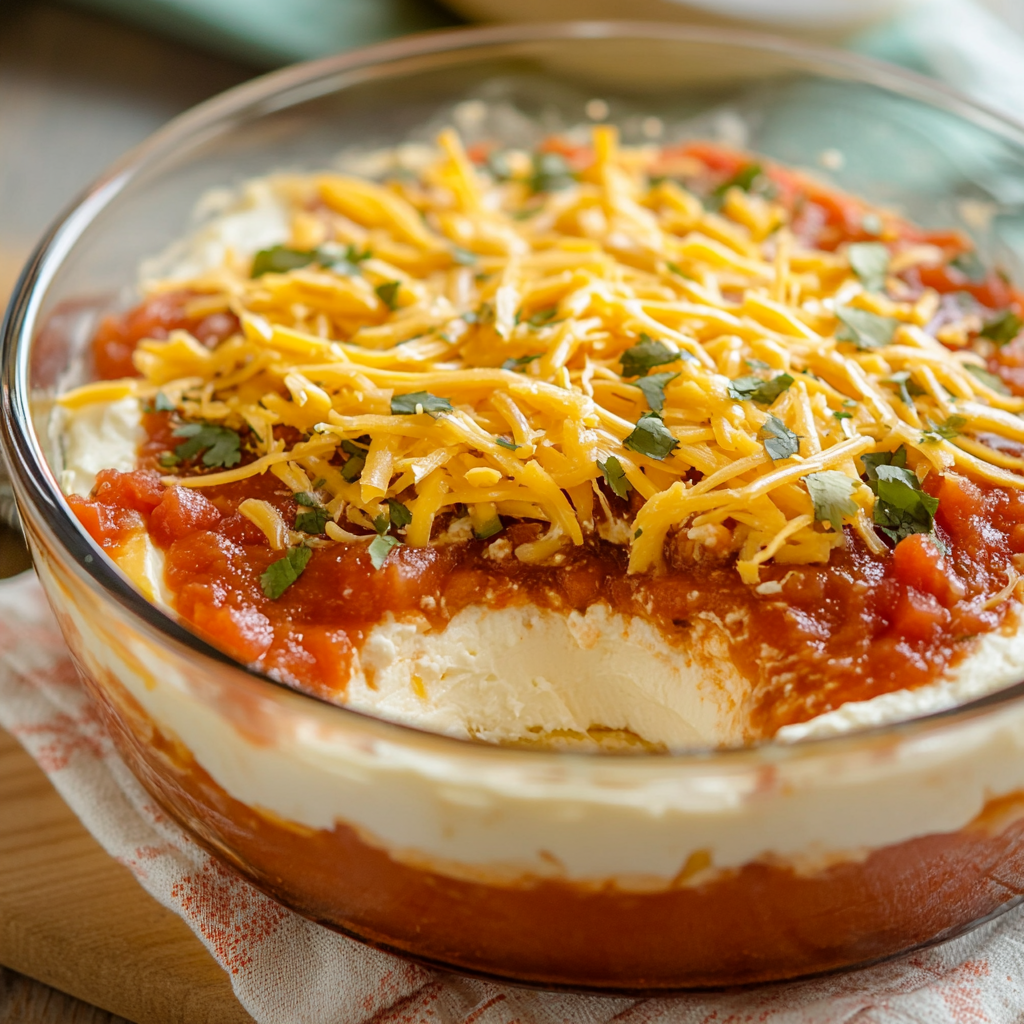 Layered Cream Cheese and Salsa Dip: A Festive Delight