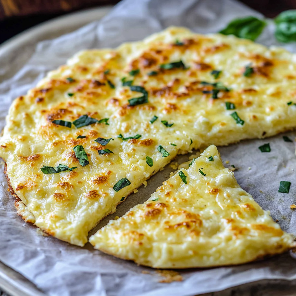 Keto Slow Cooker Cheesy Garlic Flatbread