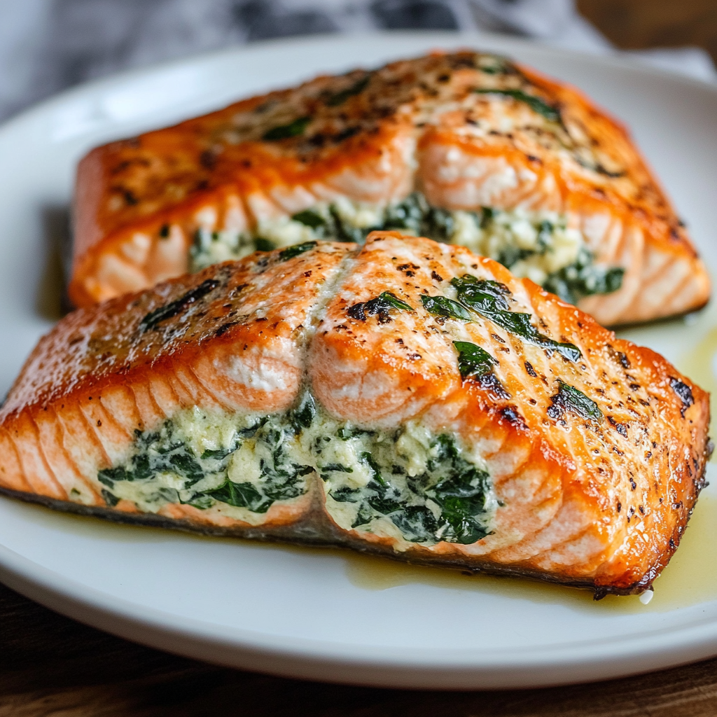 Delicious Spinach Stuffed Salmon Recipe – Easy and Flavorful Delight