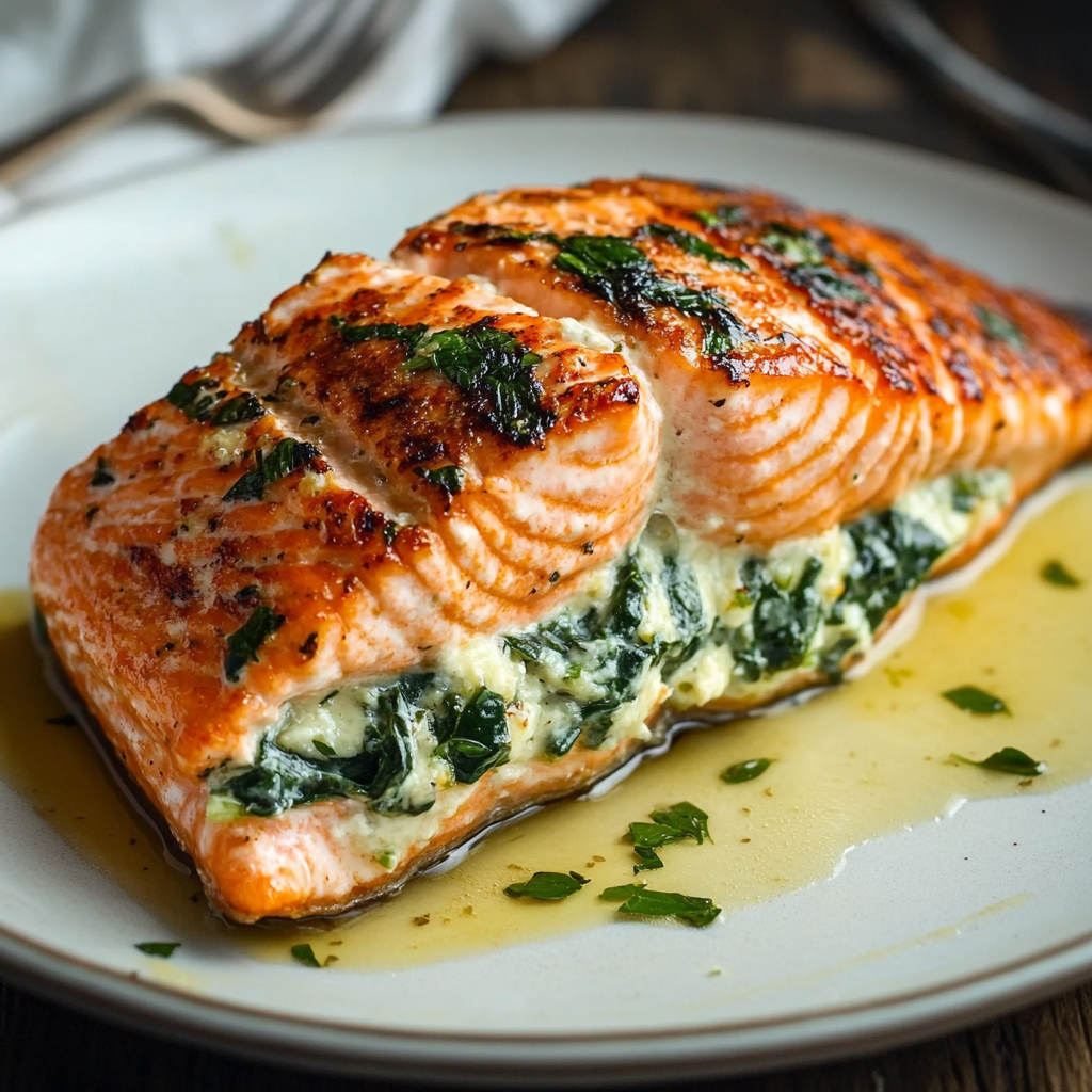 Delicious Spinach Stuffed Salmon Recipe – Easy and Flavorful Delight