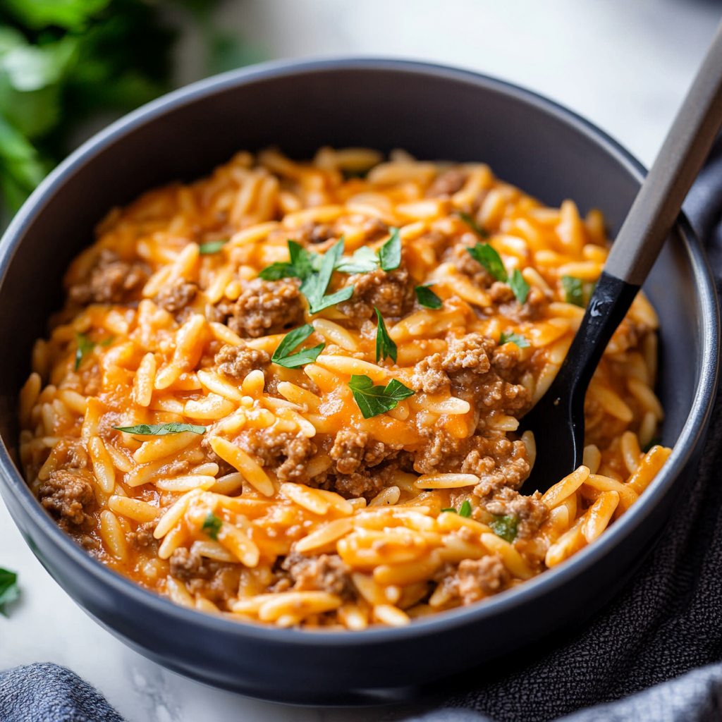 Best Creamy Ground Beef Orzo Recipe – Easy and Flavorful