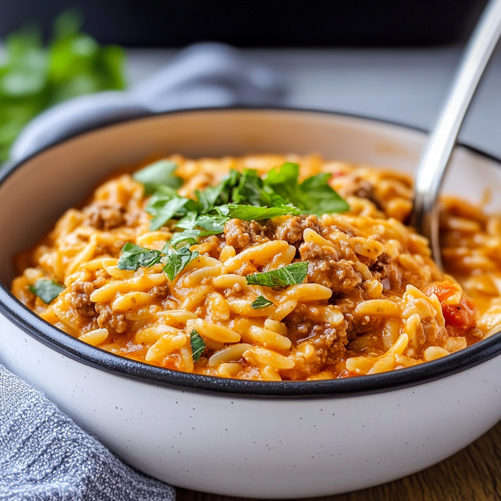 Best Creamy Ground Beef Orzo Recipe – Easy and Flavorful