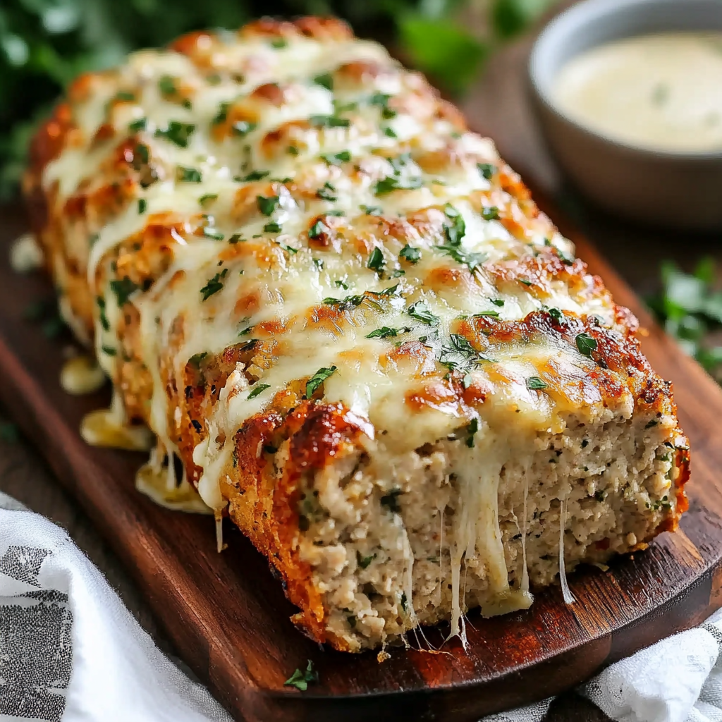 Garlic Parmesan Chicken Meatloaf – Cheesy & Flavorful