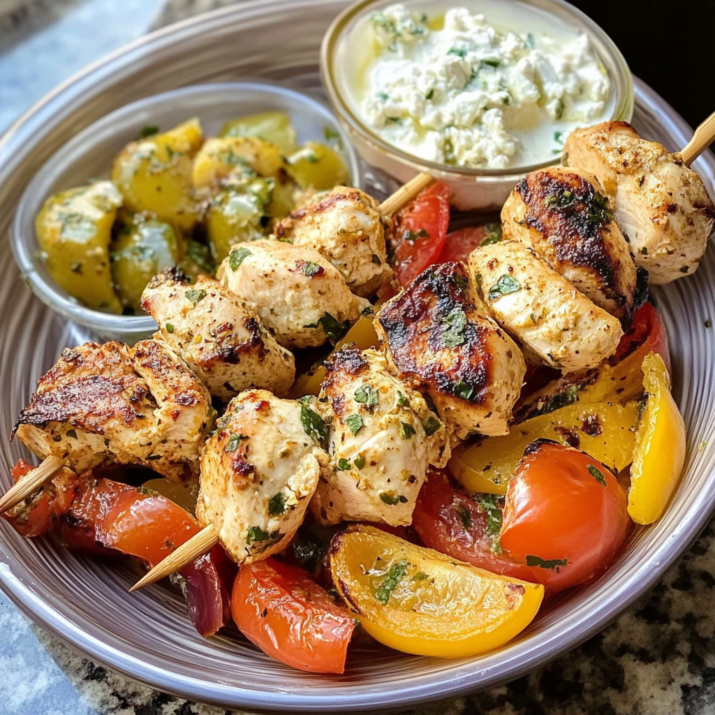 Best Feta Marinated Chicken Souvlaki Recipe - Easy and Flavorful