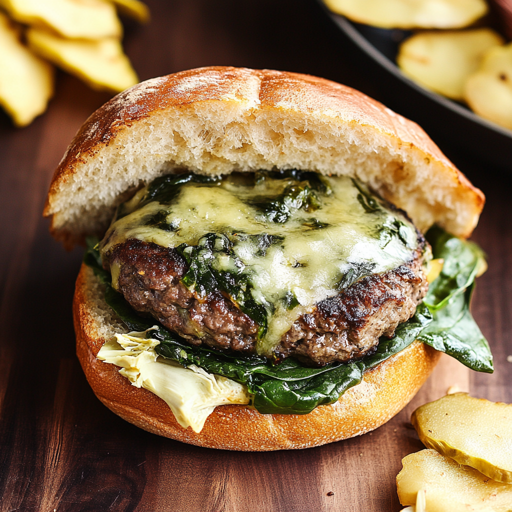 Classic Spinach and Artichoke Stuffed Burgers Recipe – Easy and Flavorful!