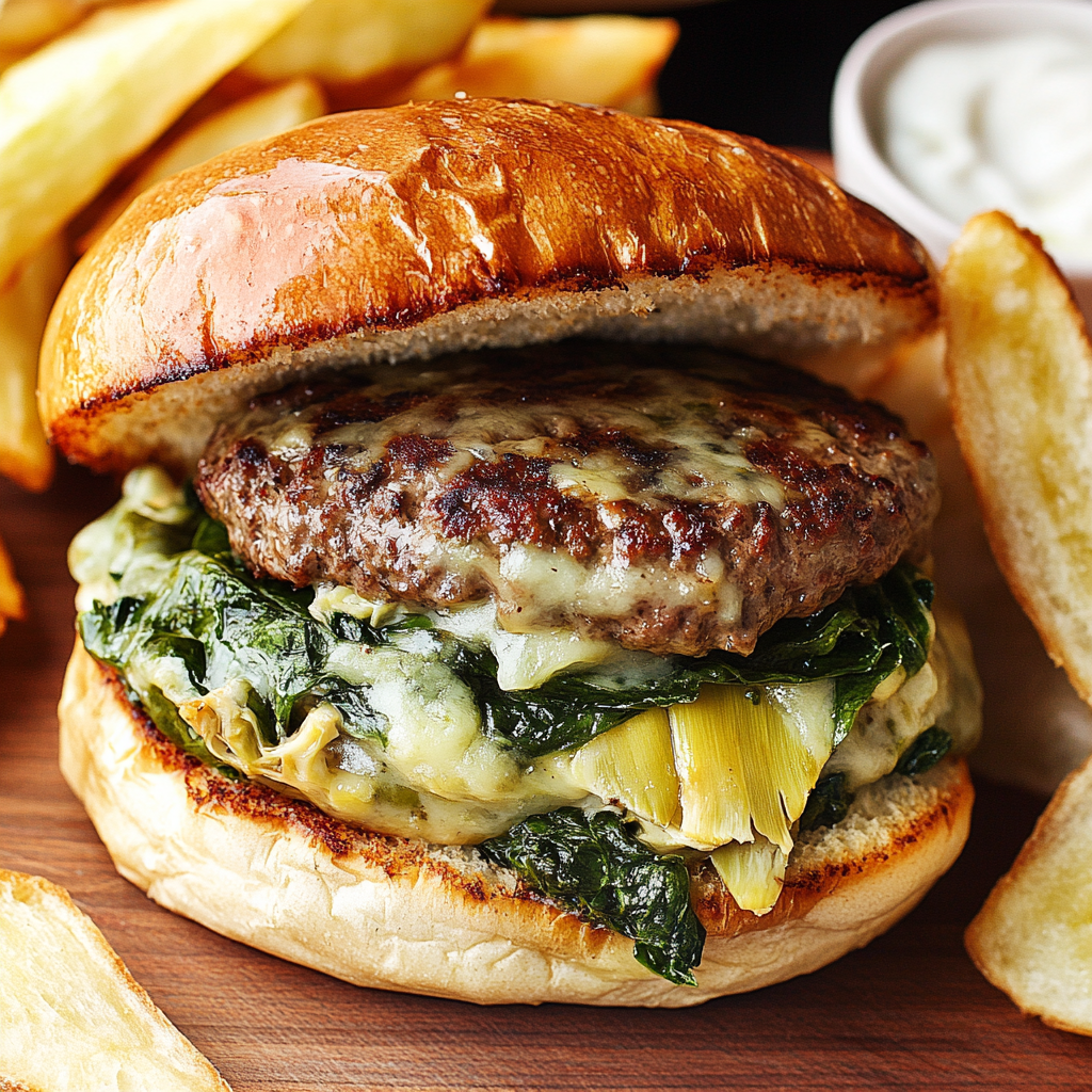 Classic Spinach and Artichoke Stuffed Burgers Recipe – Easy and Flavorful!