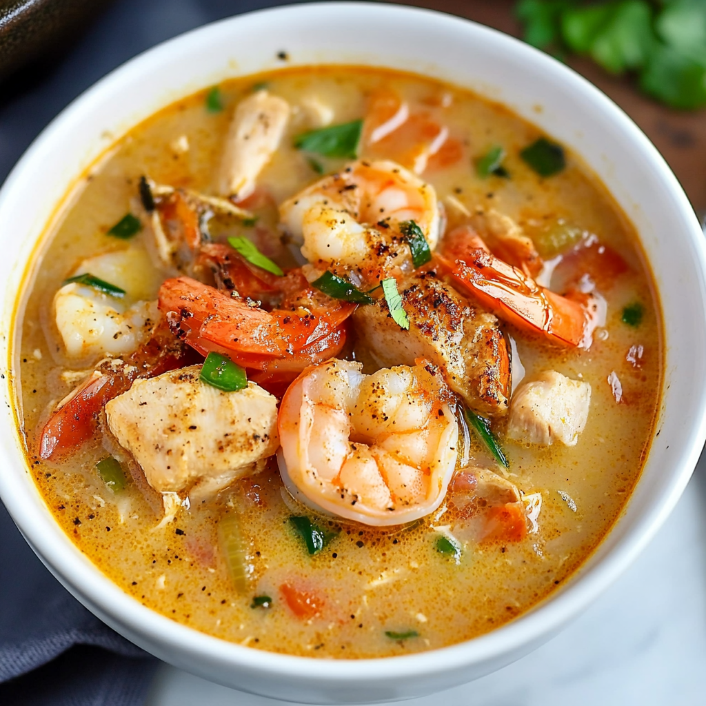 Ultimate Keto Cajun Chicken and Shrimp Soup Recipe 🥘🍤