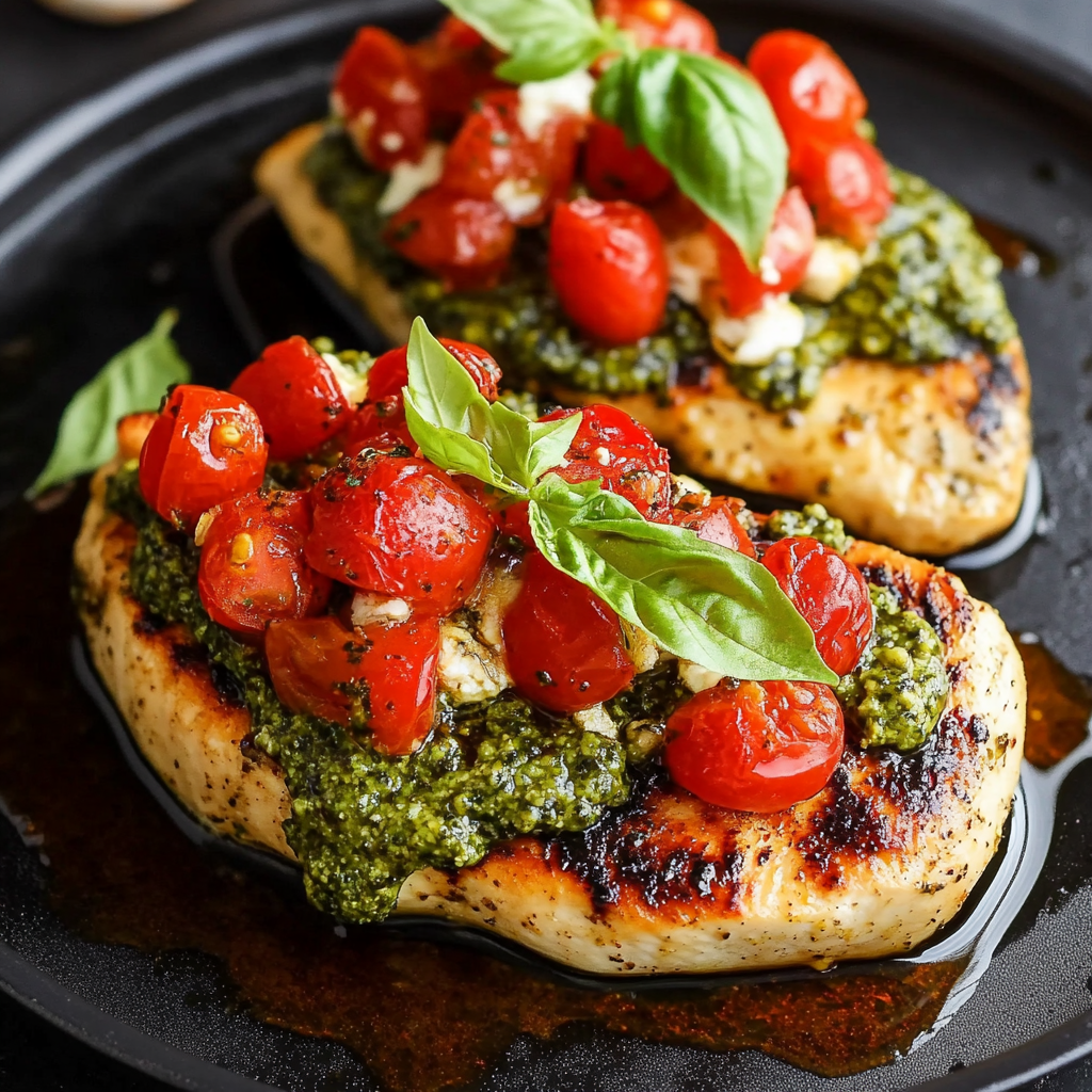 Best Pesto Bruschetta Chicken Recipe – Easy and Flavorful