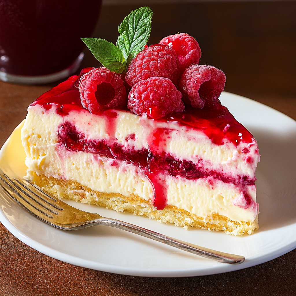 Lemon Raspberry Cream Cheesecake
